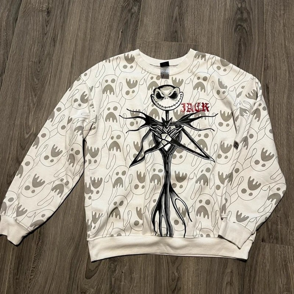 Disney Nightmare Before Christmas Jack Skellington Ghost Graphic Sweatshirt